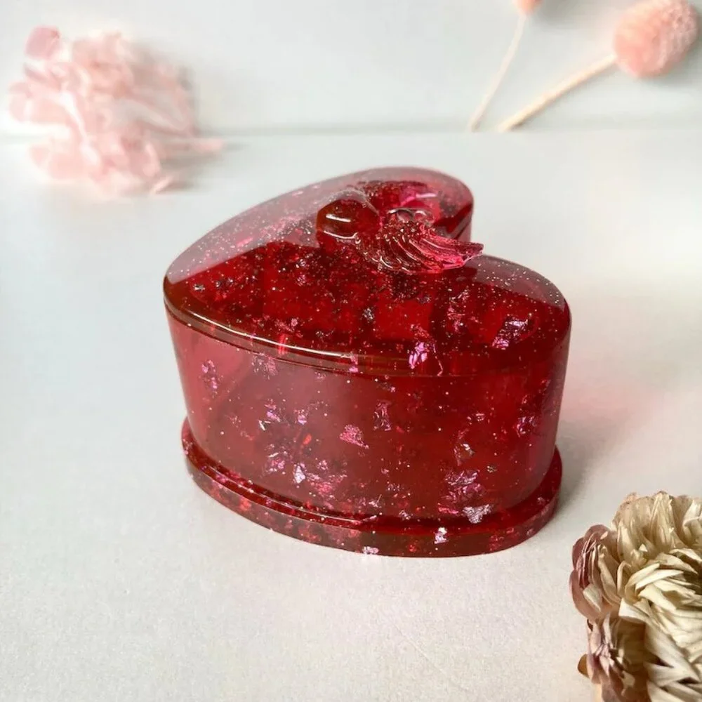 small handmade resin trinket jewelry box